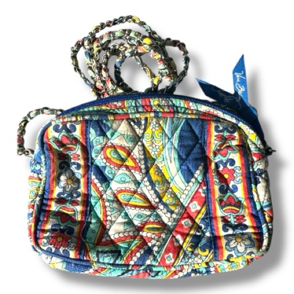 Vera Bradley Quilted Crossbody Bag Multicolor Paisley Chain Strap